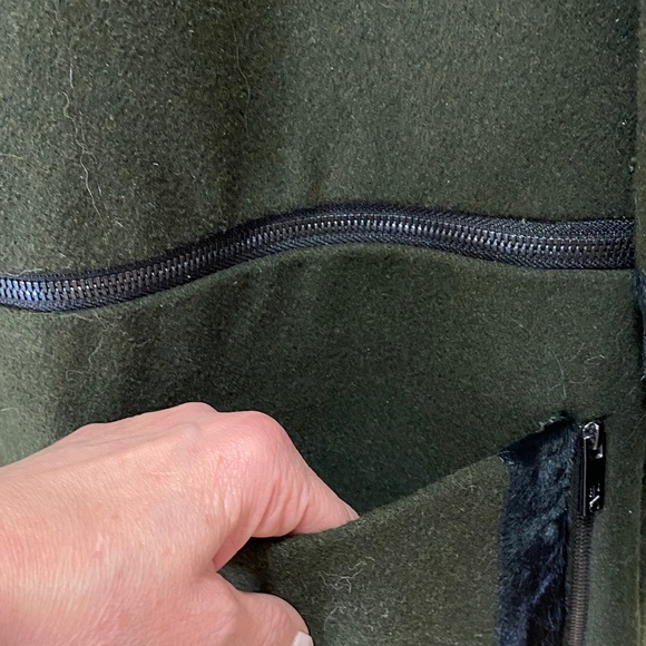 Zac Posen Genuine Raccon/ Baby Calf Fur Wool Convertible Coat US 14 / XL - Picture 6 of 16